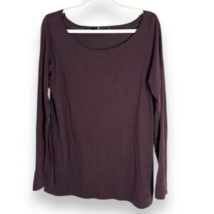 Jarbo Pima Cotton Long Sleeve Tee Size Medium Wine Purple Casual Closet Staple